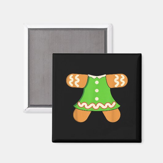 Grandma Gingerbread Man Costume Matching Christmas Magnet (Vorderseite/Rückseite)