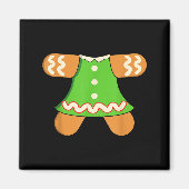 Grandma Gingerbread Man Costume Matching Christmas Magnet (Vorne)