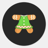 Grandma Gingerbread Man Costume Matching Christmas Runder Aufkleber (Vorderseite)