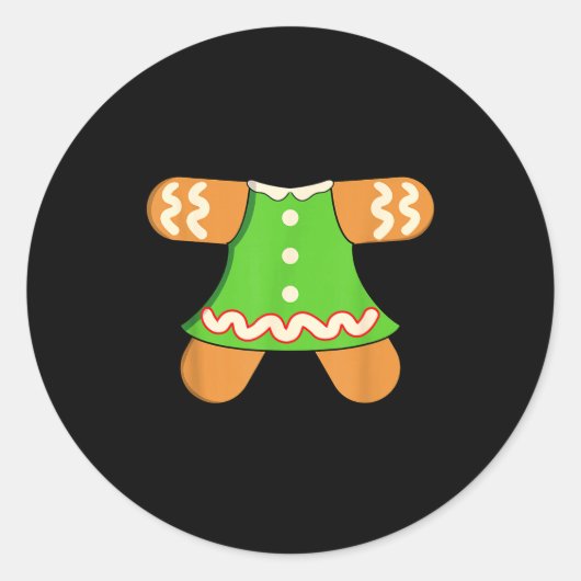 Grandma Gingerbread Man Costume Matching Christmas Runder Aufkleber (Vorderseite)