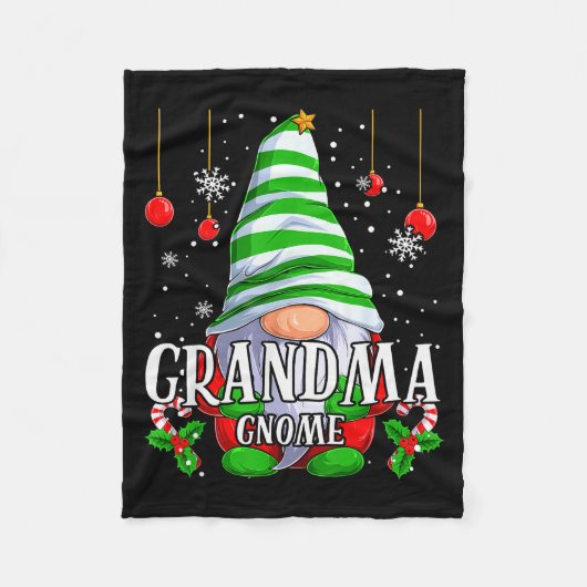 Grandma Gnome Christmas Pajamas Matching Family Gr Fleecedecke (Vorderseite)