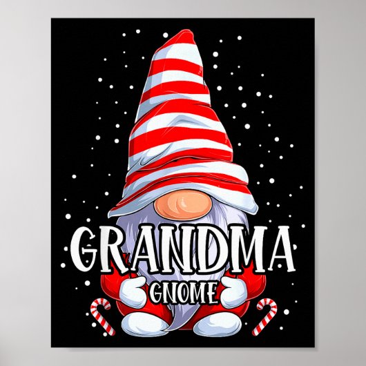 Grandma Gnome Christmas Pajamas Matching Family Gr Poster (Vorne)