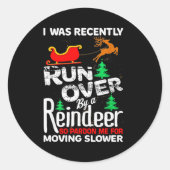 Grandma Got Run Over By A Reindeer Christmas So Pa Runder Aufkleber (Vorderseite)
