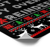 Grandma Got Run Over By A Reindeer Ugly Costume Fu Poster (Ecke)