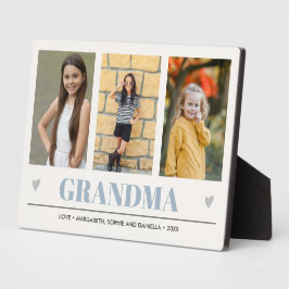 GRANDMA Grandchildren NAMES 3 Foto blau Fotoplatte
