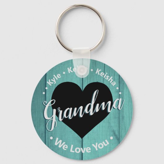 Grandma Grandkids Personalized Name We Love You Schlüsselanhänger (Vorderseite)