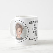 Grandma Grandpa Family Two Photo Hearts Mug Custom Kaffeetasse (Vorderseite Links)
