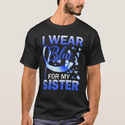 Grandma Grandpa I Wear Blue For My Sister Autism A T-Shirt (Vorderseite)