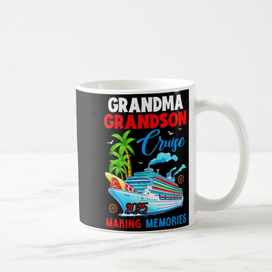 Grandma Grandson Cruise 2025 Memories Christmas Fa Kaffeetasse (Rechts)