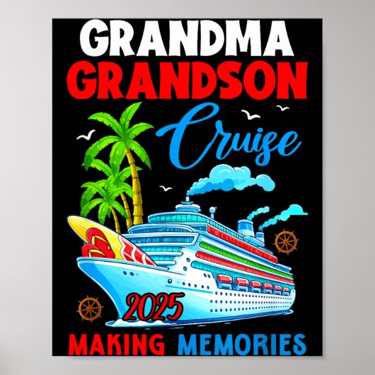 Grandma Grandson Cruise 2025 Memories Christmas Fa Poster (Vorne)