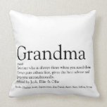 Grandma, Granny Definition Black and White Large Kissen<br><div class="desc">Personalize for your special Grandma,  Grandmother,  Granny,  Nan or Nanny to create a unique gift for birthdays,  Christmas,  mother's day,  baby showers,  or any day you want to show much she means to you. Perfekt way to show her how amazing she is every day. Designed by Thisisnotme ©</div>