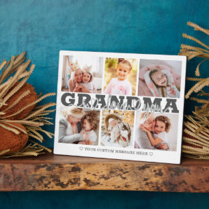 GRANDMA I Liebe Sie 6 Foto Collage Gray 8x10 Fotoplatte