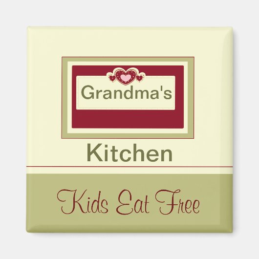 GRANDMA KÜCHE/KINDER ESSEN KOSTENLOS MAGNET (Vorne)