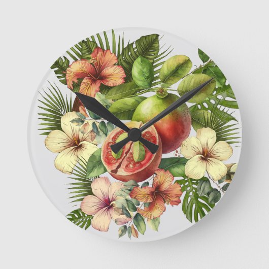 Grandma Manuela's Guavas Runde Wanduhr (Vorderseite)