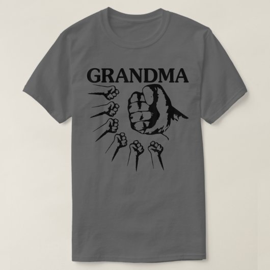 GRANDMA mit Grandkids Hand to Hand Faustpumpe  T-Shirt (Design vorne)