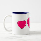 GRANDMA mit rosa Herzen Kaffee oder Tee Tasse. Zweifarbige Tasse (Links)