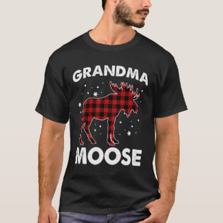 Grandma Moose Red Pläd Buffalo Matching Family Pa T-Shirt