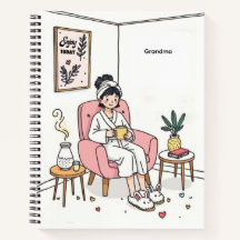 Grandma Mother's Day Cozy Relaxing Illustration