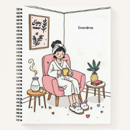 Grandma Mother's Day Cozy Relaxing Illustration Notizblock