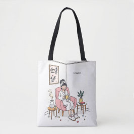 Grandma Mother's Day Cozy Relaxing Illustration Tasche
