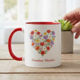 Grandma Mug - Heart-Shaped Wildflowers Tasse