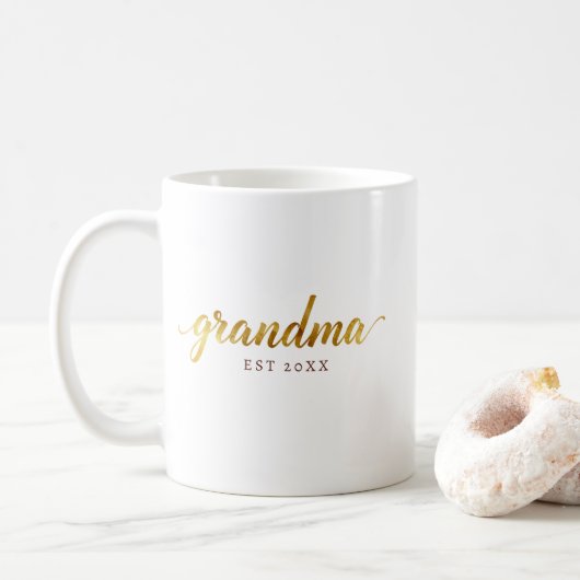 Grandma Mug | Personalized “EST” Baby Announcement Kaffeetasse (Mit Donut)