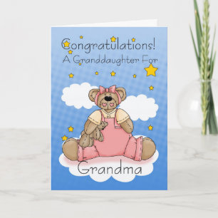 Grandma New Baby Girl gratulieren Karte