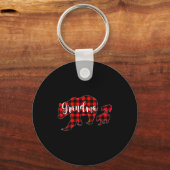 Grandma Of 2 Girls Boys Xmas Matching Red Plaid Gr Schlüsselanhänger (Vorderseite)