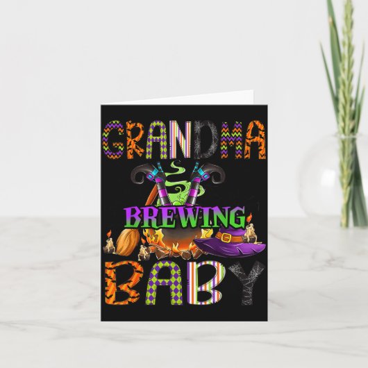 Grandma Of Brewing Baby Halloween One Soky Grandma Karte (Vorderseite)