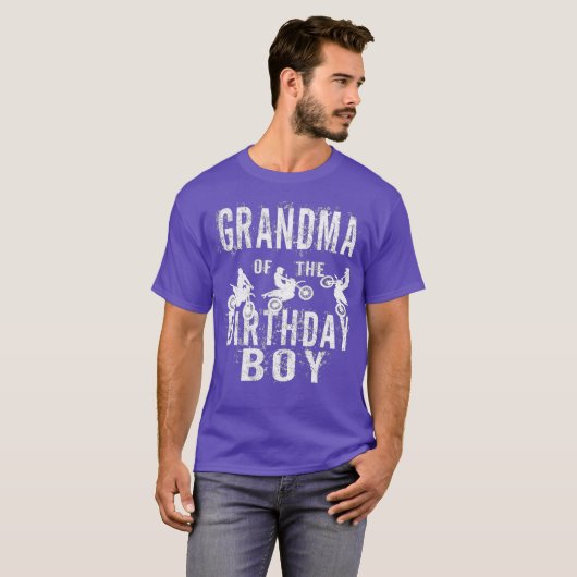 Grandma Of The Birthday Boy Dirt Bike Bday Party T-Shirt (Vorne ganz)