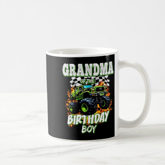 Grandma Of The Birthday Boy Monster Truck Birthday Kaffeetasse (Rechts)