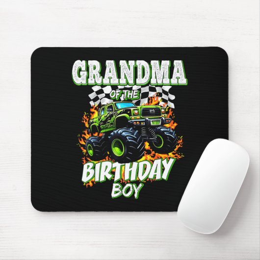 Grandma Of The Birthday Boy Monster Truck Birthday Mousepad (Mit Mouse)