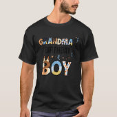 Grandma Of The Birthday Boy Party Blue Dog Lover M T-Shirt (Vorderseite)
