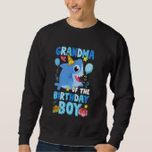 Grandma Of The Birthday Boy Shark Ocean Theme Fami Sweatshirt (Vorderseite)