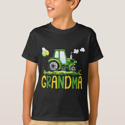 Grandma Of The Birthday Boy Tractor Farm Truck Mat T-Shirt (Vorderseite)