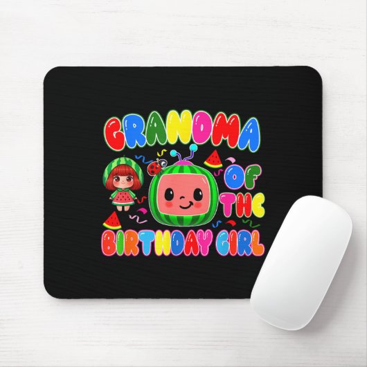 Grandma Of The Birthday Girl Melon Family Matching Mousepad (Mit Mouse)