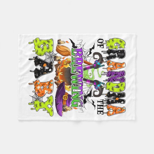 Grandma Of The Brewing Baby Soky Halloween Baby Sh Fleecedecke (Vorderseite (Horizontal))