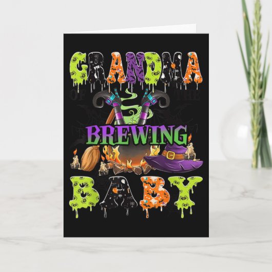 Grandma Of The Brewing Baby Soky Halloween Baby Sh Karte (Vorderseite)