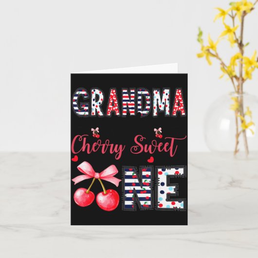 Grandma Of The Cherry Sweet One Coquette 1st Birth Karte (Gelbe Blume)