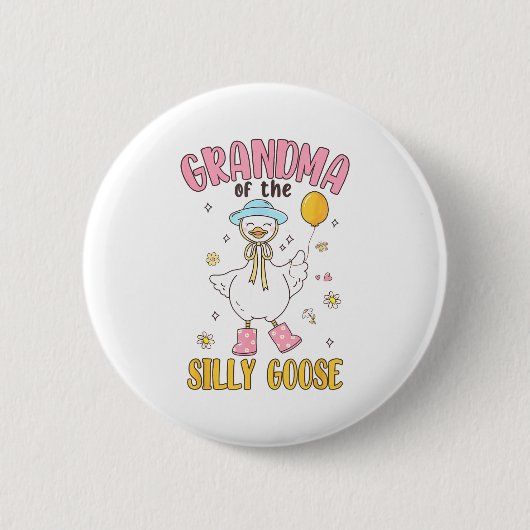 Grandma Of The Silly Goose First Birthday Family M Button (Vorderseite)