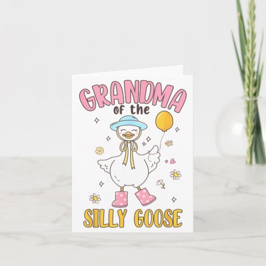 Grandma Of The Silly Goose First Birthday Family M Karte (Vorderseite)