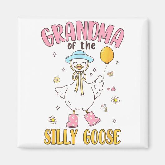 Grandma Of The Silly Goose First Birthday Family M Magnet (Vorne)