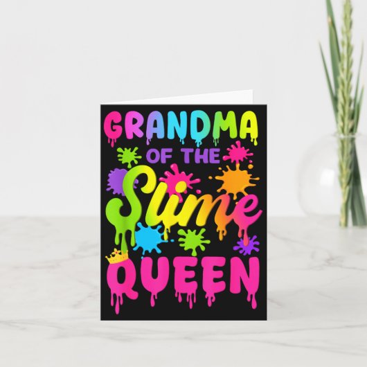 Grandma Of The Slime Queen Birthday Girl Family Pa Karte (Vorderseite)