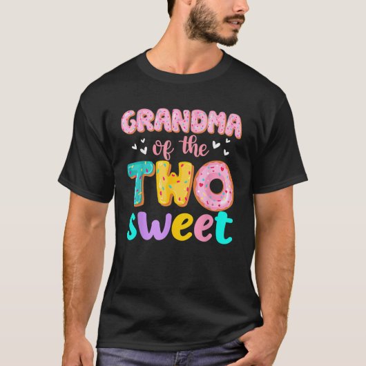 Grandma Of The Two Sweet Donut Birthday Family The T-Shirt (Vorderseite)