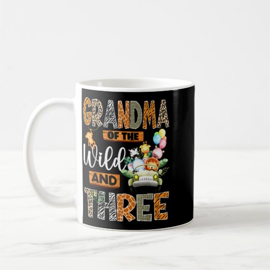 Grandma Of The Wild And Three 3rd Birthday Boy Saf Kaffeetasse (Links)