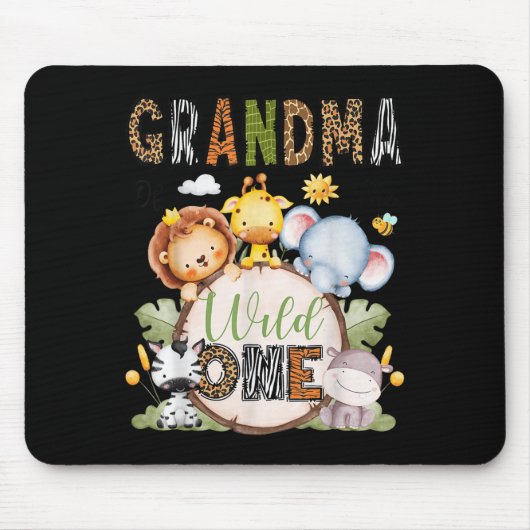 Grandma Of The Wild One 1st Birthday Boy Jungle Sa Mousepad (Vorne)
