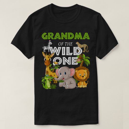 Grandma of the Wild One Zoo Birthday Safari Jungle T-Shirt (Design vorne)