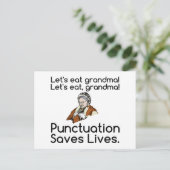 GRANDMA PANCTUATION RETTE LEBEN POSTKARTE (Stehend Vorderseite)