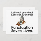 GRANDMA PANCTUATION RETTE LEBEN POSTKARTE (Vorne/Hinten)