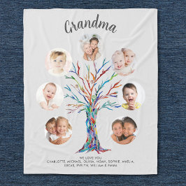 Grandma Photo Keepsake Gray Fleecedecke